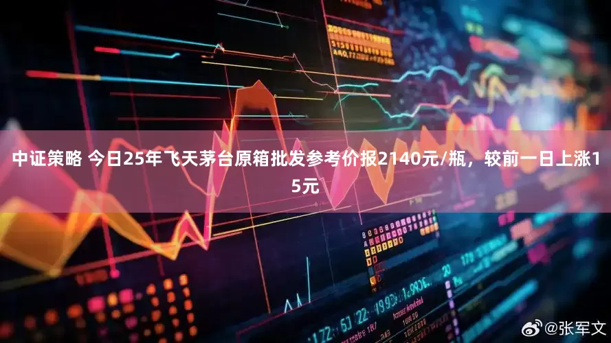 中证策略 今日25年飞天茅台原箱批发参考价报2140元/瓶，较前一日上涨15元