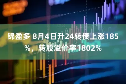 锦盈多 8月4日升24转债上涨185%，转股溢价率1802%